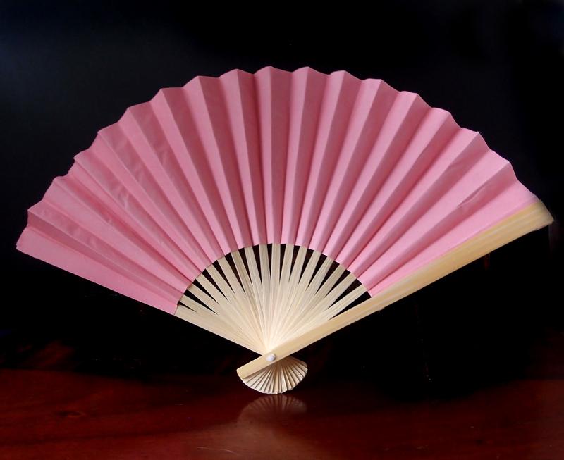 9" Pink Paper Hand Fans for Weddings (10 PACK) - AsianImportStore.com - B2B Wholesale Lighting and Decor
