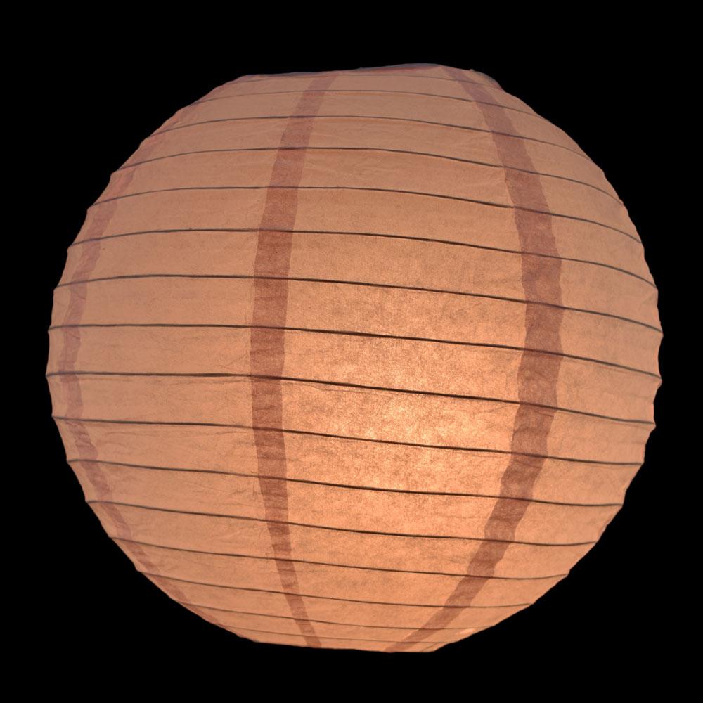 8/12/16" Pink Round Paper Lanterns, Even Ribbing (3-Pack Cluster) - AsianImportStore.com - B2B Wholesale Lighting and Decor
