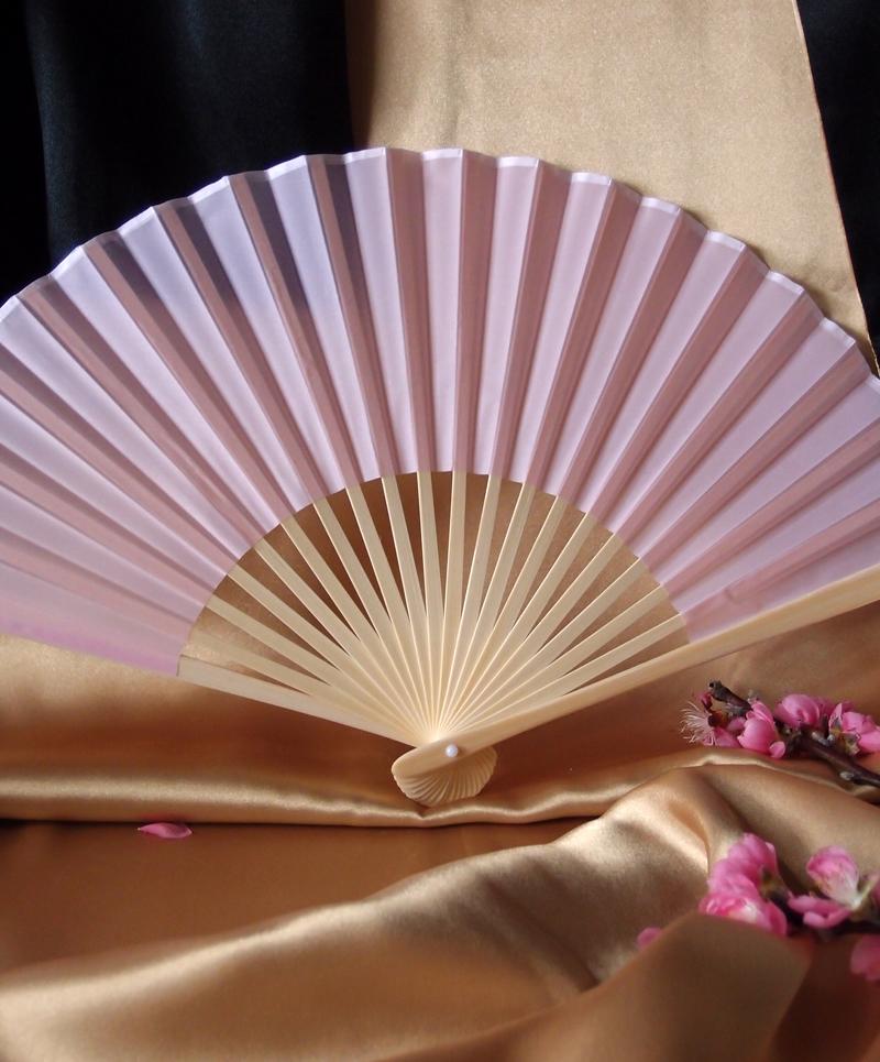 9" Pink Silk Hand Fans for Weddings (10 Pack) - AsianImportStore.com - B2B Wholesale Lighting and Decor