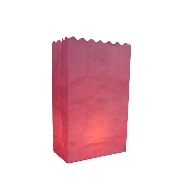 Pink Solid Color Paper Luminaries / Luminary Lantern Bags Path Lighting (100 PACK) - AsianImportStore.com - B2B Wholesale Lighting and Décor