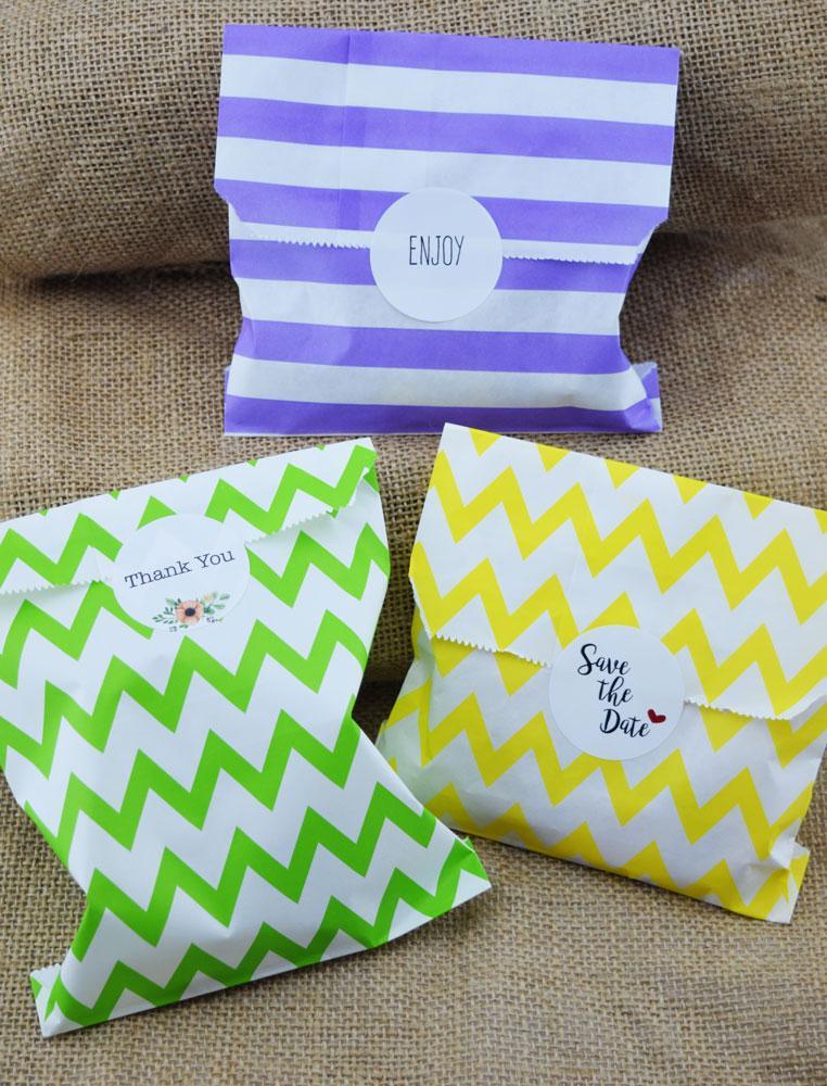 BLOWOUT (100 PACK) Pink Stripe Paper Treat Bags - (12 PCS)