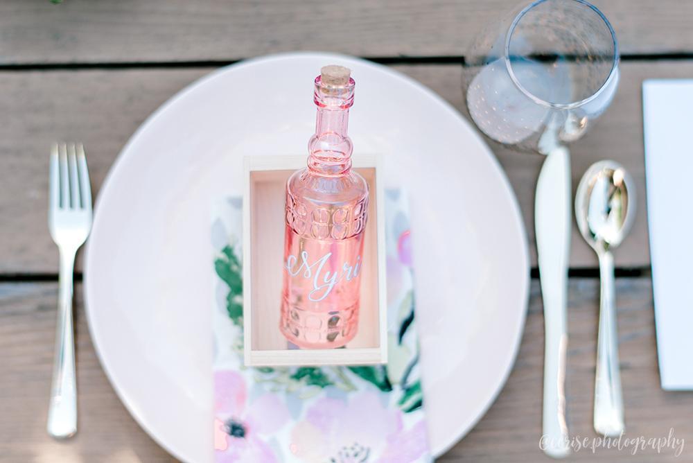 7pc Pink Vintage Glass Wedding Bottle Set, Assorted Wedding Table and Centerpiece Display - AsianImportStore.com - B2B Wholesale Lighting & Decor since 2002