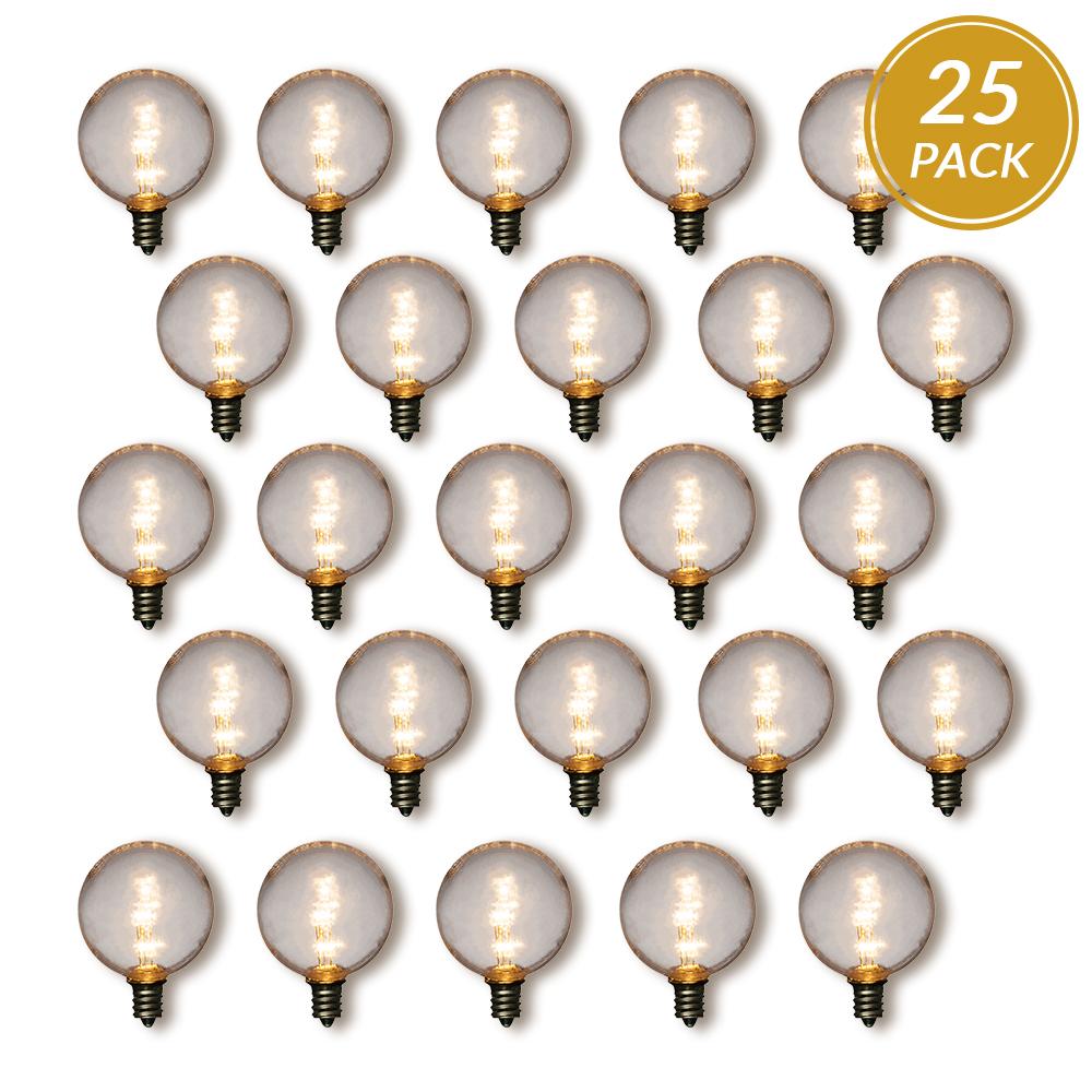 25-Pack Warm White .5-Watt LED G40 Globe Light Bulb, Shatterproof, E12 Candelabra Base - AsianImportStore.com - B2B Wholesale Lighting and Decor