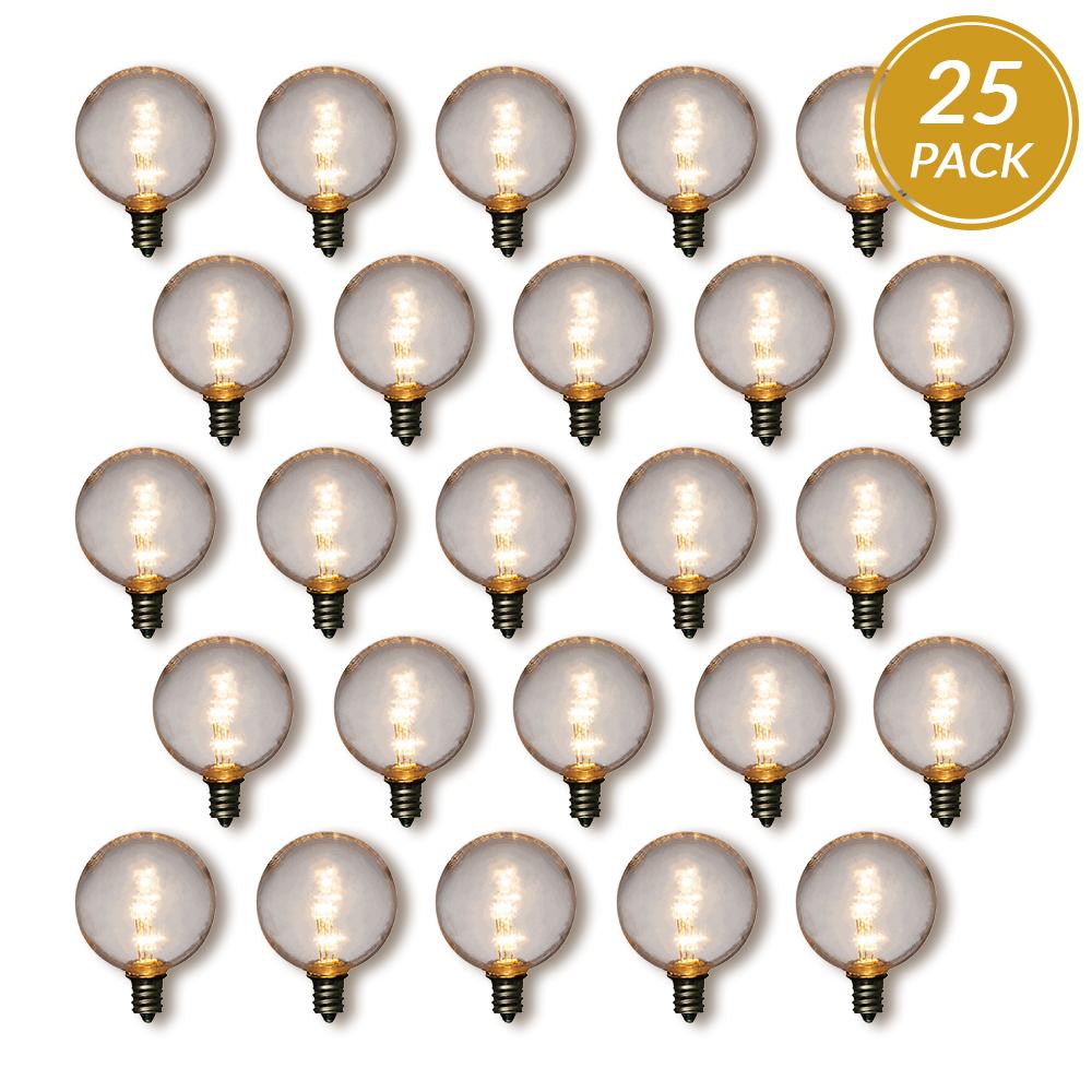 25-Pack Warm White .5-Watt LED G50 Globe Light Bulb, Shatterproof, E12 Candelabra Base - AsianImportStore.com - B2B Wholesale Lighting and Decor