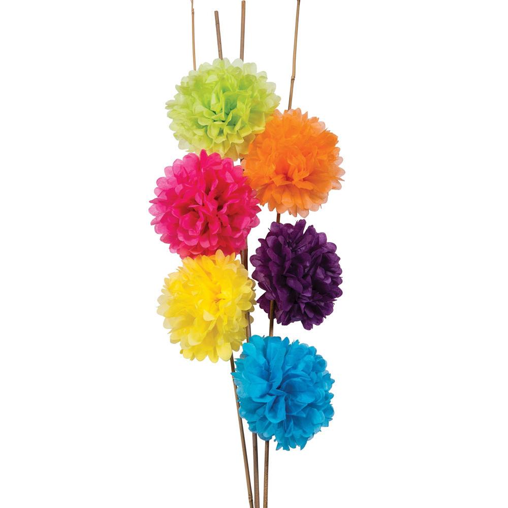6 Pack | Tissue Paper Pom Poms (10-Inch, Multicolor) - Hanging Paper Flower Ball Decorations for Weddings, Bridal and Baby Showers, Nurseries, Parties - AsianImportStore.com - B2B Wholesale Lighting and Decor