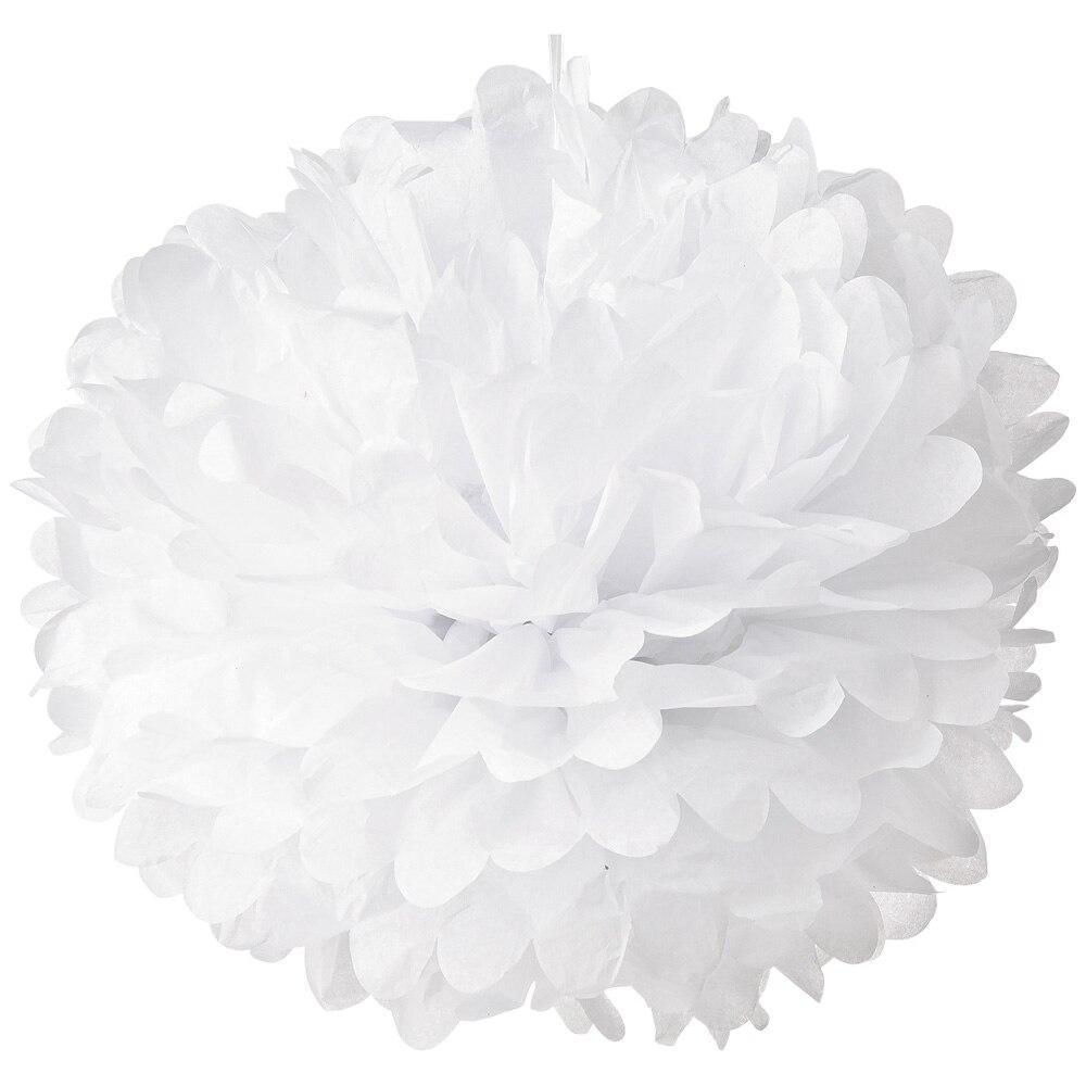 Tissue Paper Pom Pom (10-Inch, White, Single) - Hanging Paper Flower Ball Decor for Weddings, Bridal and Baby Showers, Nurseries, Parties (20 PACK) - AsianImportStore.com - B2B Wholesale Lighting and Décor