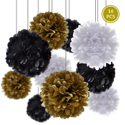 Anniversary Celebration Party Pack Tissue Paper Pom Pom Combo Set (16 pc Set) - AsianImportStore.com - B2B Wholesale Lighting and Decor