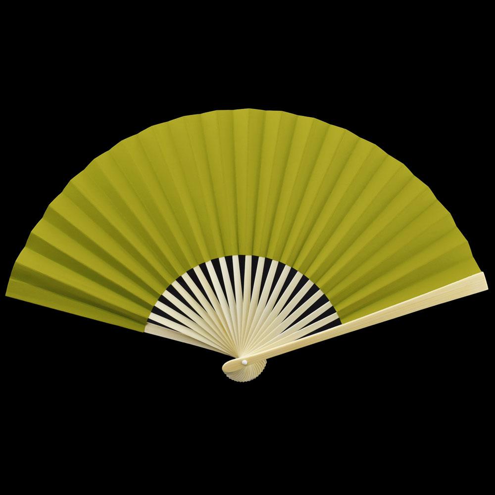 (Discontinued) (100 PACK) 9" Chartreuse Paper Hand Fans for Weddings, Premium Paper Stock