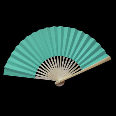 9" Cool Mint Green Paper Hand Fans for Weddings, Premium Paper Stock (10 Pack) - AsianImportStore.com - B2B Wholesale Lighting and Decor