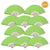 9" Light Lime Green Paper Hand Fans for Weddings, Premium Paper Stock (10 Pack) - AsianImportStore.com - B2B Wholesale Lighting and Decor