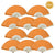 9" Orange Paper Hand Fans for Weddings, Premium Paper Stock (10 Pack) - AsianImportStore.com - B2B Wholesale Lighting and Decor