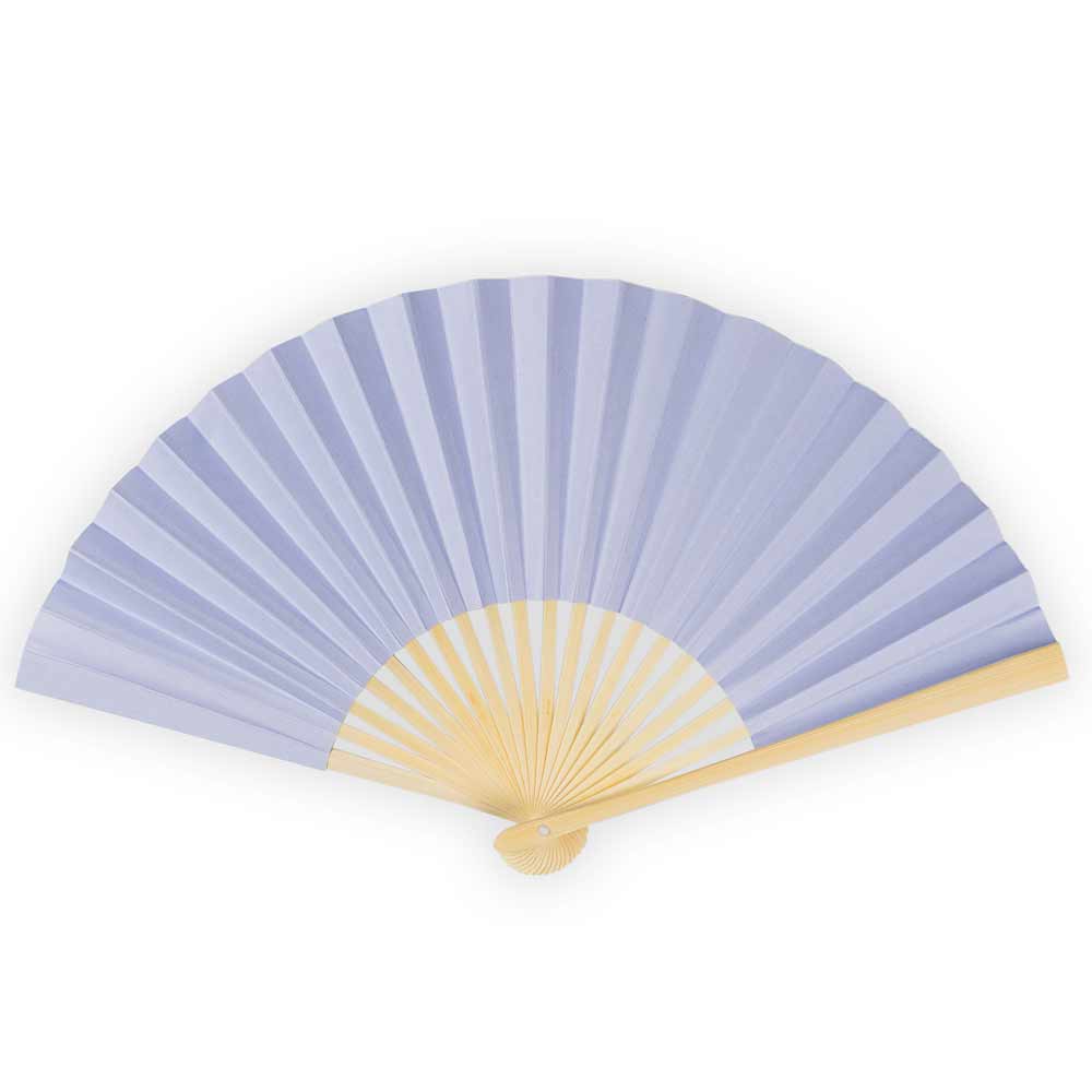 9" Periwinkle Lavender Paper Hand Fans for Weddings, Premium Paper Stock (10 PACK) - AsianImportStore.com - B2B Wholesale Lighting and Decor