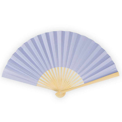 9" Periwinkle Lavender Paper Hand Fans for Weddings, Premium Paper Stock (10 PACK) - AsianImportStore.com - B2B Wholesale Lighting and Decor