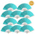 9" Turquoise Paper Hand Fans for Weddings, Premium Paper Stock (10 Pack) - AsianImportStore.com - B2B Wholesale Lighting and Decor