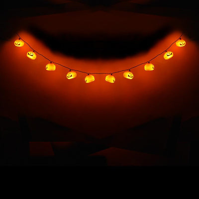 (Discontinued) (24 PACK) 10 LED Jack-o-Lantern Pumpkin Halloween String Light, 5.5 FT Battery Operated Powered