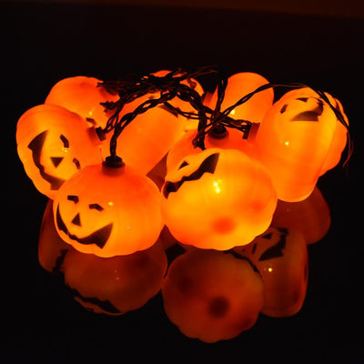 (Discontinued) (24 PACK) 10 LED Jack-o-Lantern Pumpkin Halloween String Light, 5.5 FT Battery Operated Powered