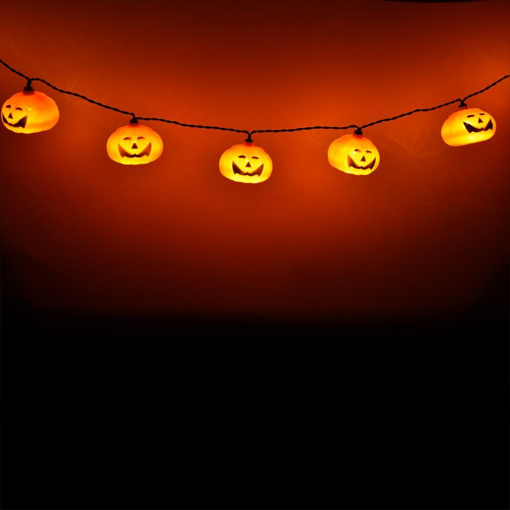 10 LED Jack-o-Lantern Pumpkin Halloween String Light, 5.5 FT Battery Operated Powered (24 PACK) - AsianImportStore.com - B2B Wholesale Lighting and Décor