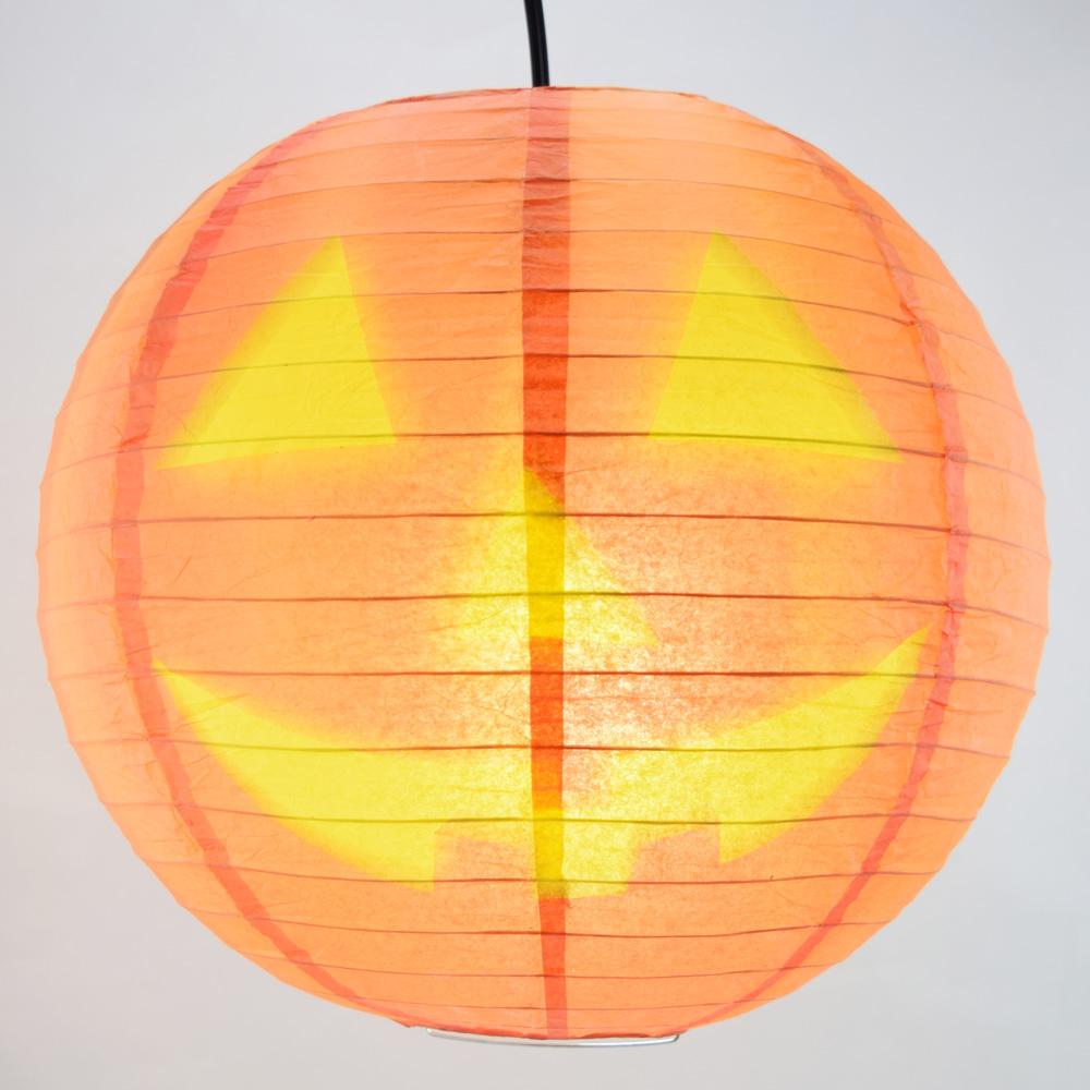 14" Jack-O-Lantern Pumpkin Halloween Paper Lantern, Design by Esper - AsianImportStore.com - B2B Wholesale Lighting and Decor