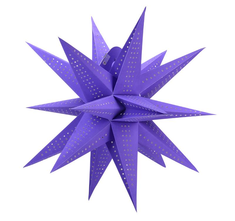  Geometrical Purple Multi-Point Paper Star Lantern, Hanging (Light Not Included) - AsianImportStore.com - B2B Wholesale Lighting and Decor
