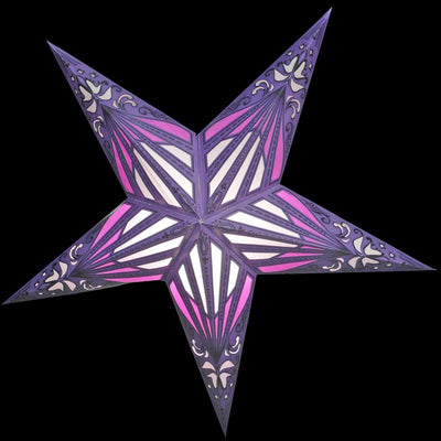 24" Purple Sunshine Window Paper Star Lantern, Chinese Hanging Wedding & Party Decoration - AsianImportStore.com - B2B Wholesale Lighting and Decor