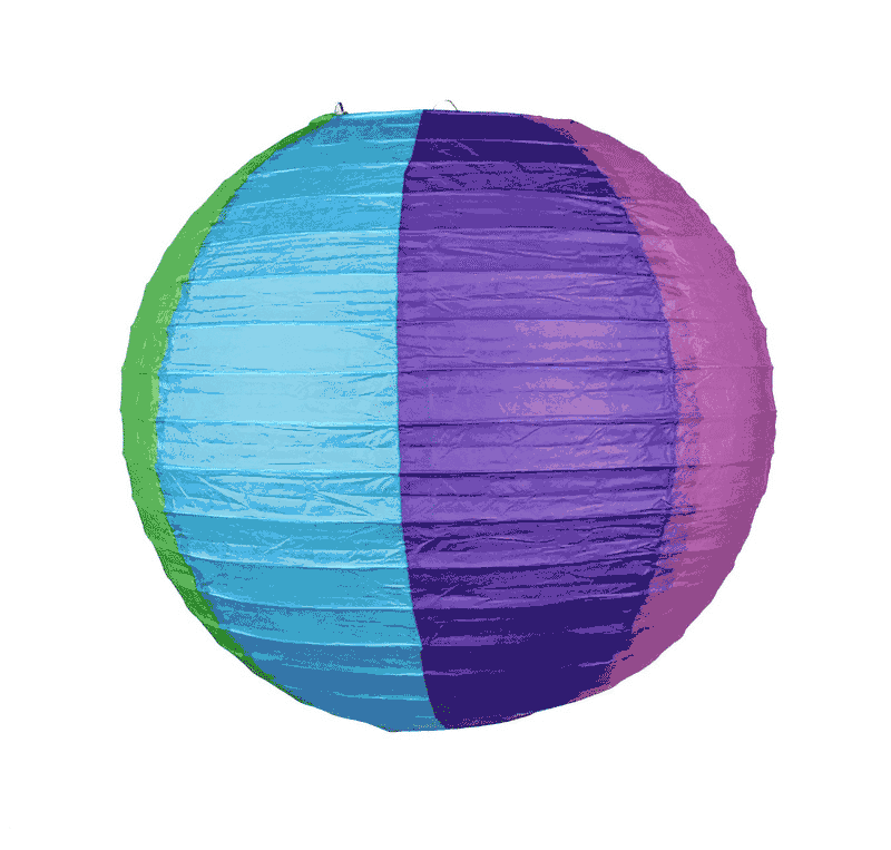 14" Rainbow Multi-Color Paper Lantern, Even Ribbing, Hanging Decoration - AsianImportStore.com - B2B Wholesale Lighting and Decor