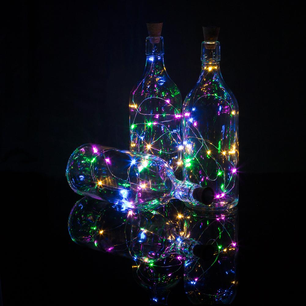 3 Pack|15 Super Bright RGB LED Battery Operated Wine Bottle lights With Real Cork DIY Fairy String Light For Home Wedding Party Decoration - AsianImportStore.com - B2B Wholesale Lighting and Decor