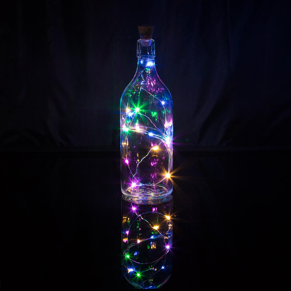 15 Super Bright RGB LED Battery Operated Wine Bottle lights With Real Cork DIY Fairy String Light For Home Wedding Party Decoration - AsianImportStore.com - B2B Wholesale Lighting and Decor