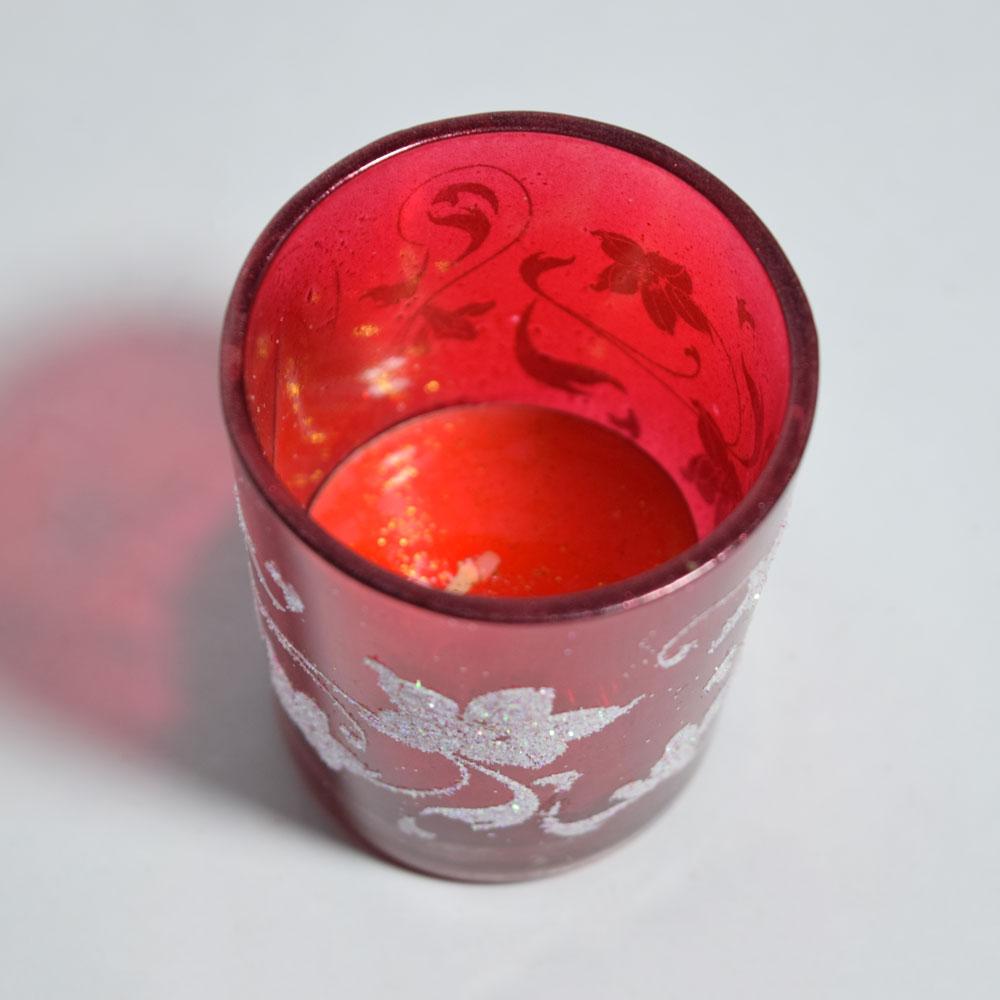  Red Floral Holiday Votive Tea Light Candle Holders Gift Set (4 PACK) - AsianImportStore.com - B2B Wholesale Lighting and Decor