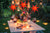18" Red 7-Point Weatherproof Star Lantern Lamp, Hanging Decoration