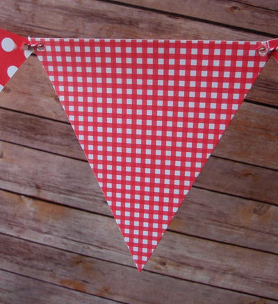 Red Mix Pattern Triangle Flag Pennant Banner (11FT) - AsianImportStore.com - B2B Wholesale Lighting and Decor