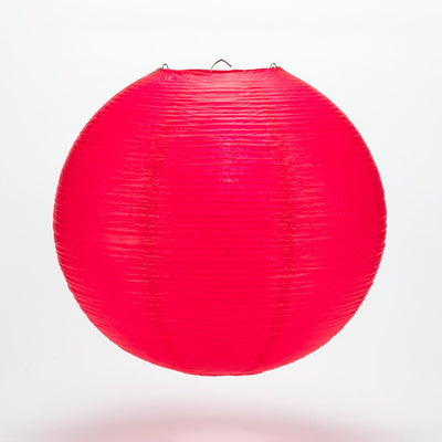 12" Red Fine Line Premium Even Ribbing Paper Lantern, Extra Sturdy - AsianImportStore.com - B2B Wholesale Lighting and Decor