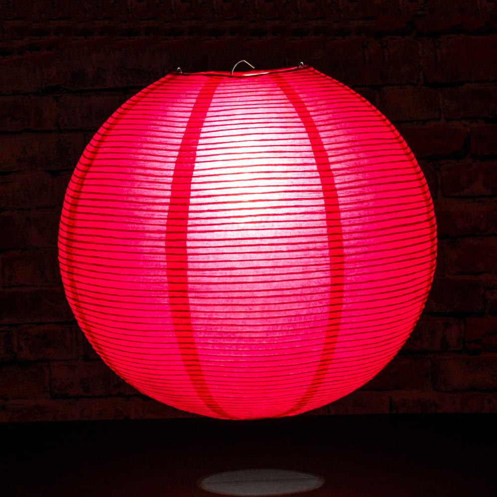 12" Red Fine Line Premium Even Ribbing Paper Lantern, Extra Sturdy - AsianImportStore.com - B2B Wholesale Lighting and Decor