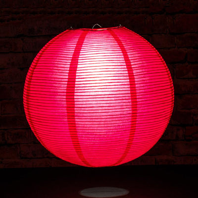 12" Red Fine Line Premium Even Ribbing Paper Lantern, Extra Sturdy - AsianImportStore.com - B2B Wholesale Lighting and Decor