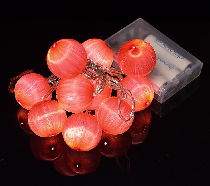 Red Silk Ball String Light - AsianImportStore.com - B2B Wholesale Lighting and Decor