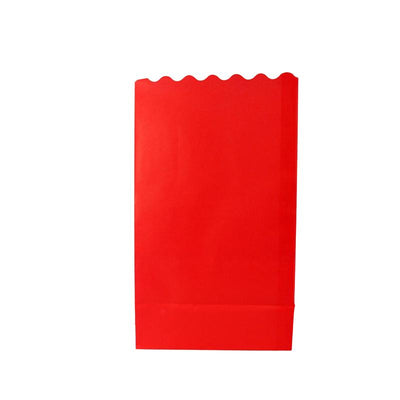 Red Solid Color Paper Luminaries / Luminary Lantern Bags Path Lighting (10 PACK) - AsianImportStore.com - B2B Wholesale Lighting and Decor