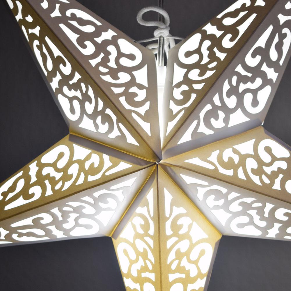 24" Atomic White Paper Star Lantern, Chinese Hanging Wedding & Party Decoration - AsianImportStore.com - B2B Wholesale Lighting and Decor