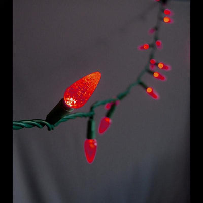 70 Outdoor Red LED C6 Strawberry String Lights, 24 FT Green Cord, Weatherproof, Expandable - AsianImportStore.com - B2B Wholesale Lighting and Decor