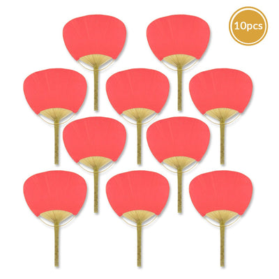 9" Red Paddle Paper Hand Fans for Weddings (10 Pack) - AsianImportStore.com - B2B Wholesale Lighting and Decor