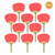 9" Red Paddle Paper Hand Fans for Weddings (10 Pack) - AsianImportStore.com - B2B Wholesale Lighting and Decor