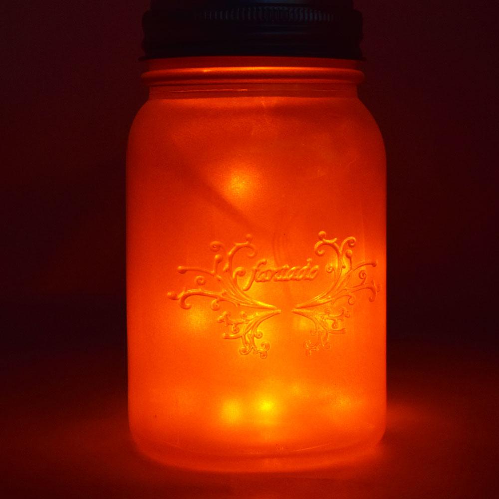  Fantado Regular Mouth Yellow Gold Mason Jar Luminaria Light w/ Hanging Orange Fairy LED Kit - AsianImportStore.com - B2B Wholesale Lighting and Decor