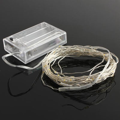 7 FT  20 LED Weatherproof Battery Operated Copper Wire Warm White