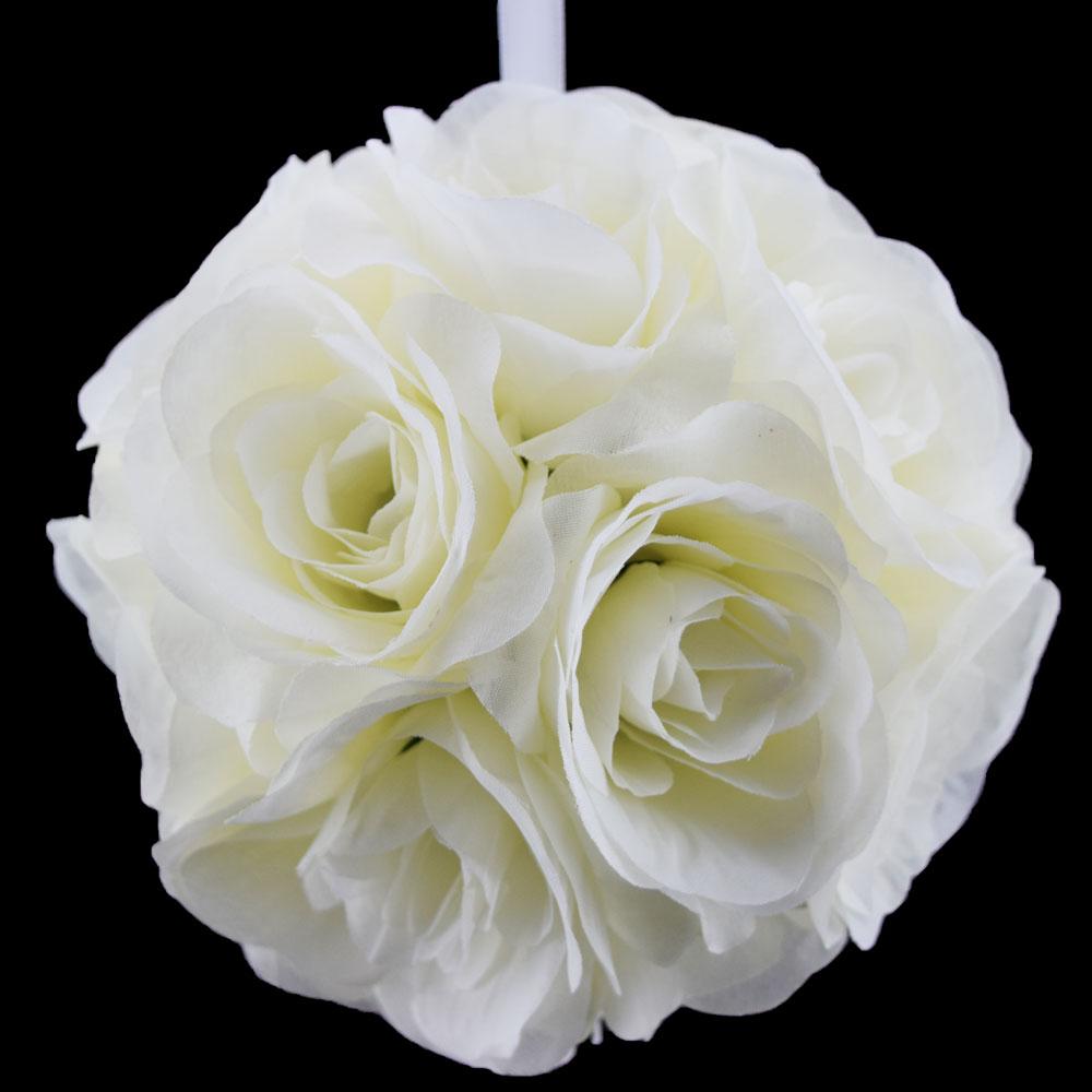 8" Beige / Ivory Rose Flower Pomander Small Wedding Kissing Ball for Weddings and Decoration - AsianImportStore.com - B2B Wholesale Lighting and Decor