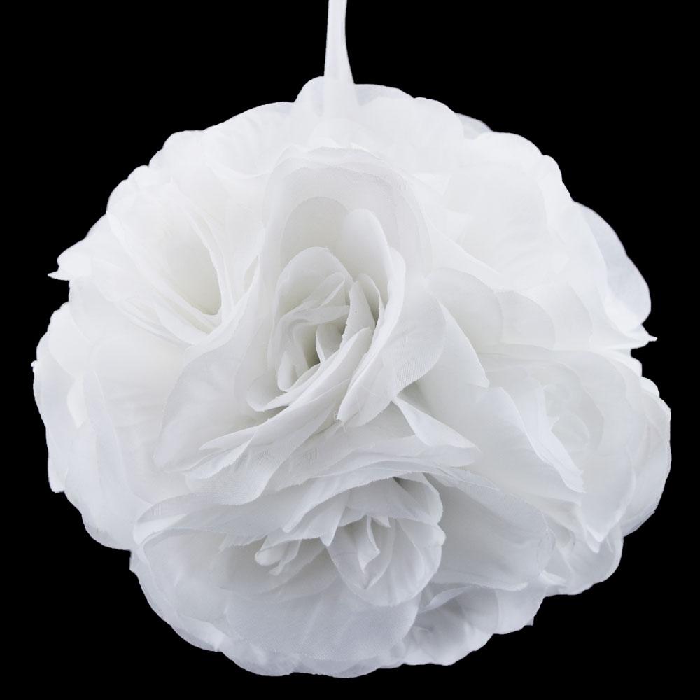  8" White Rose Flower Pomander Small Wedding Kissing Ball for Weddings and Decoration - AsianImportStore.com - B2B Wholesale Lighting and Decor