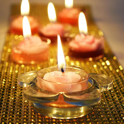 Rose Tea Light Candles w/ Glass Cup (Assorted Set) - AsianImportStore.com - B2B Wholesale Lighting and Decor