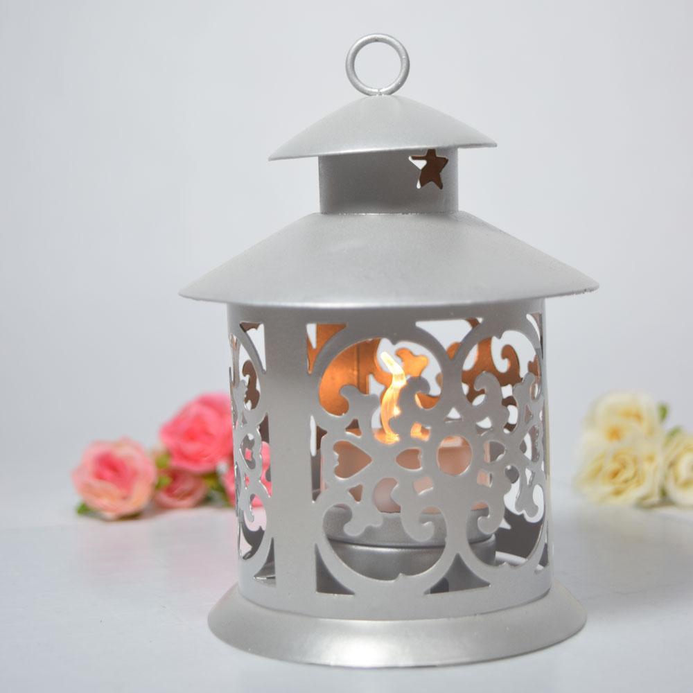 5" Round Tealight Hurricane Candle Lantern - Silver (50 PACK) - AsianImportStore.com - B2B Wholesale Lighting and Décor