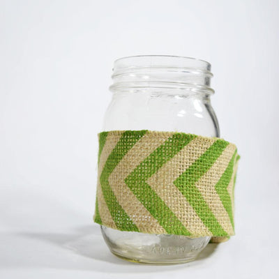 Burlap Fabric Wrap Roll w/ Apple Green Chevron Pattern (2.4 x 6 Ft) - AsianImportStore.com - B2B Wholesale Lighting and Decor