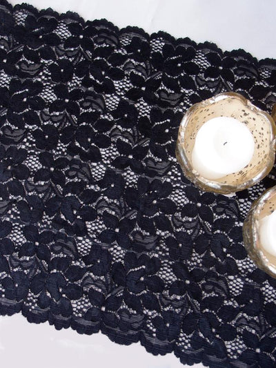 BLOWOUT (50 PACK) Vintage Black Lace Style No.2 Table Runner (12 x 108)