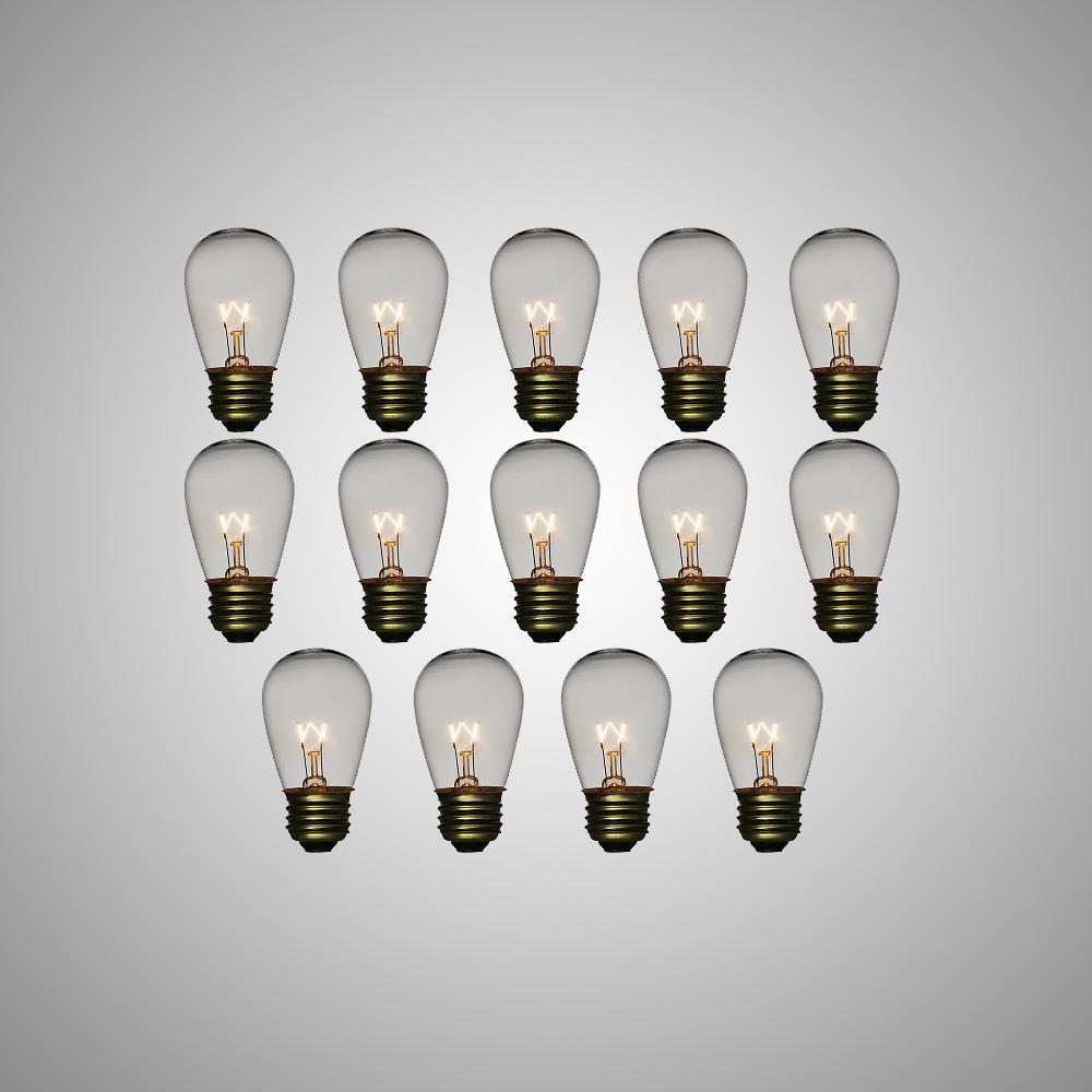 Clear 11-Watt Incandescent S14 Sign Replacement Light Bulbs, E26 Medium Base (14 PACK) - AsianImportStore.com - B2B Wholesale Lighting and Decor