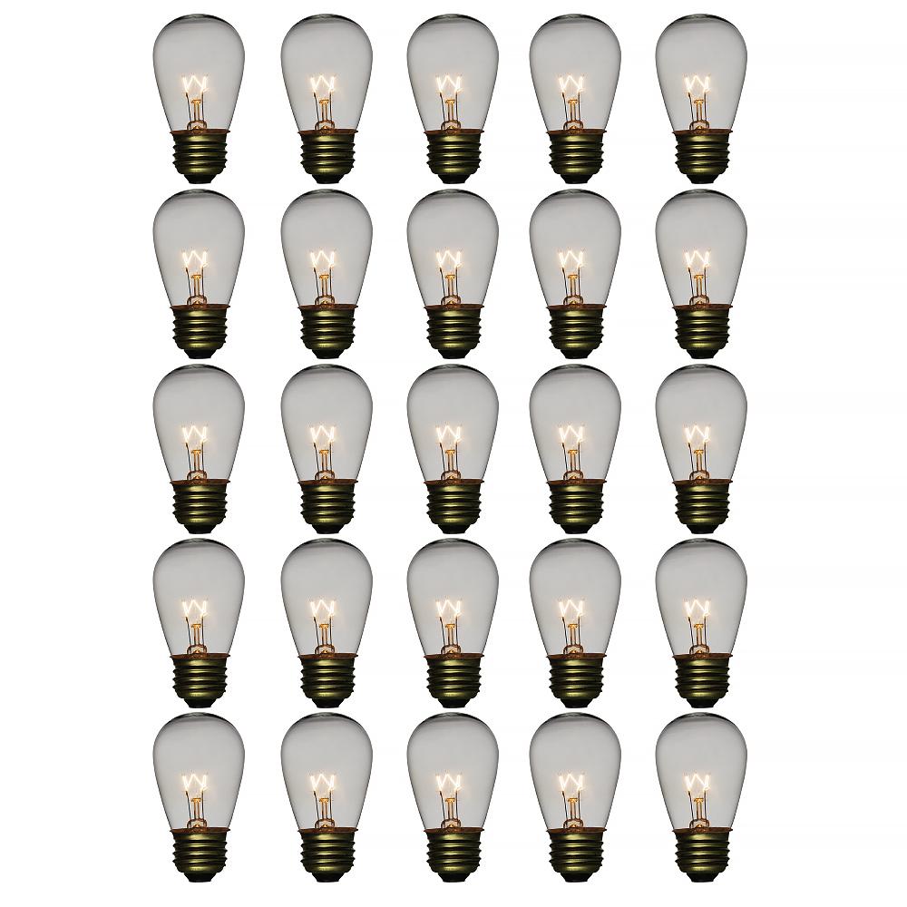 Clear 11-Watt Incandescent S14 Sign Replacement Light Bulbs, E26 Medium Base (25 PACK) - AsianImportStore.com - B2B Wholesale Lighting and Decor