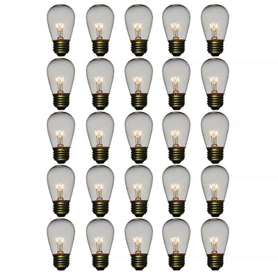 Clear 11-Watt Incandescent S14 Sign Replacement Light Bulbs, E26 Medium Base (25 PACK) - AsianImportStore.com - B2B Wholesale Lighting and Decor